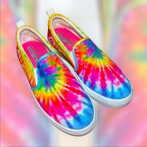 Women's Skechers Poppy Hippy Hype Multicolor Tye-Dye Skate Shoes Size 8